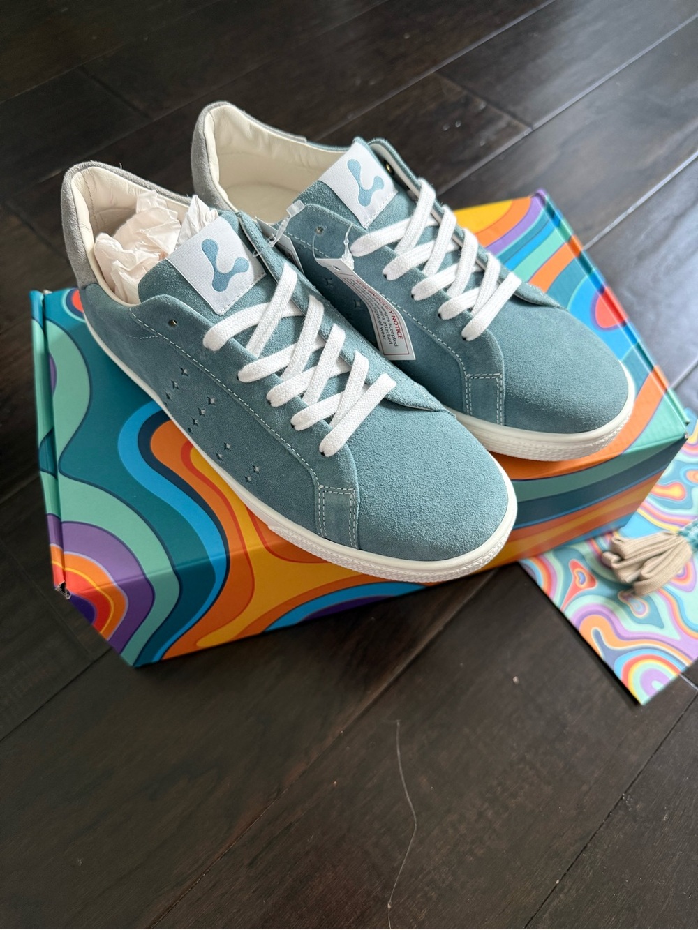 Halo Teal Suede Women's Sneakers with White Laces